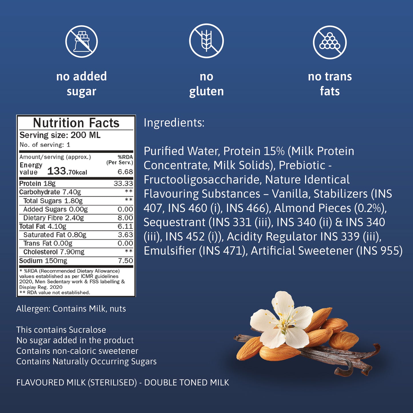 Protein Milkshake - 18g Protein - Vanilla Almond