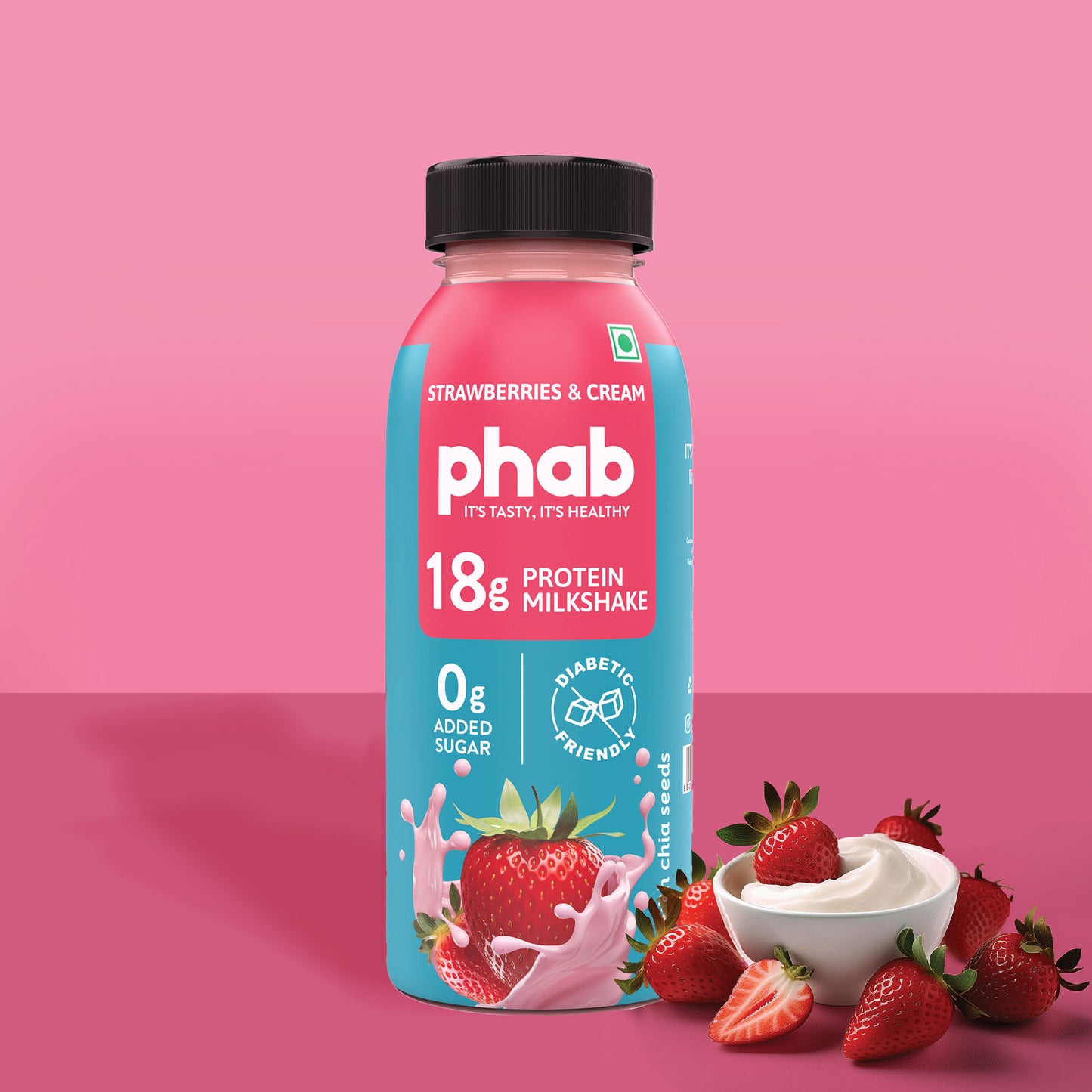 Protein Milkshake - 18g Protein - Strawberries & Cream Flavour