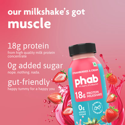 Protein Milkshake - 18g Protein - Strawberries & Cream Flavour
