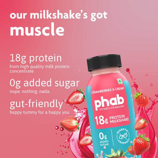 Protein Milkshake - 18g Protein - Strawberries & Cream Flavour