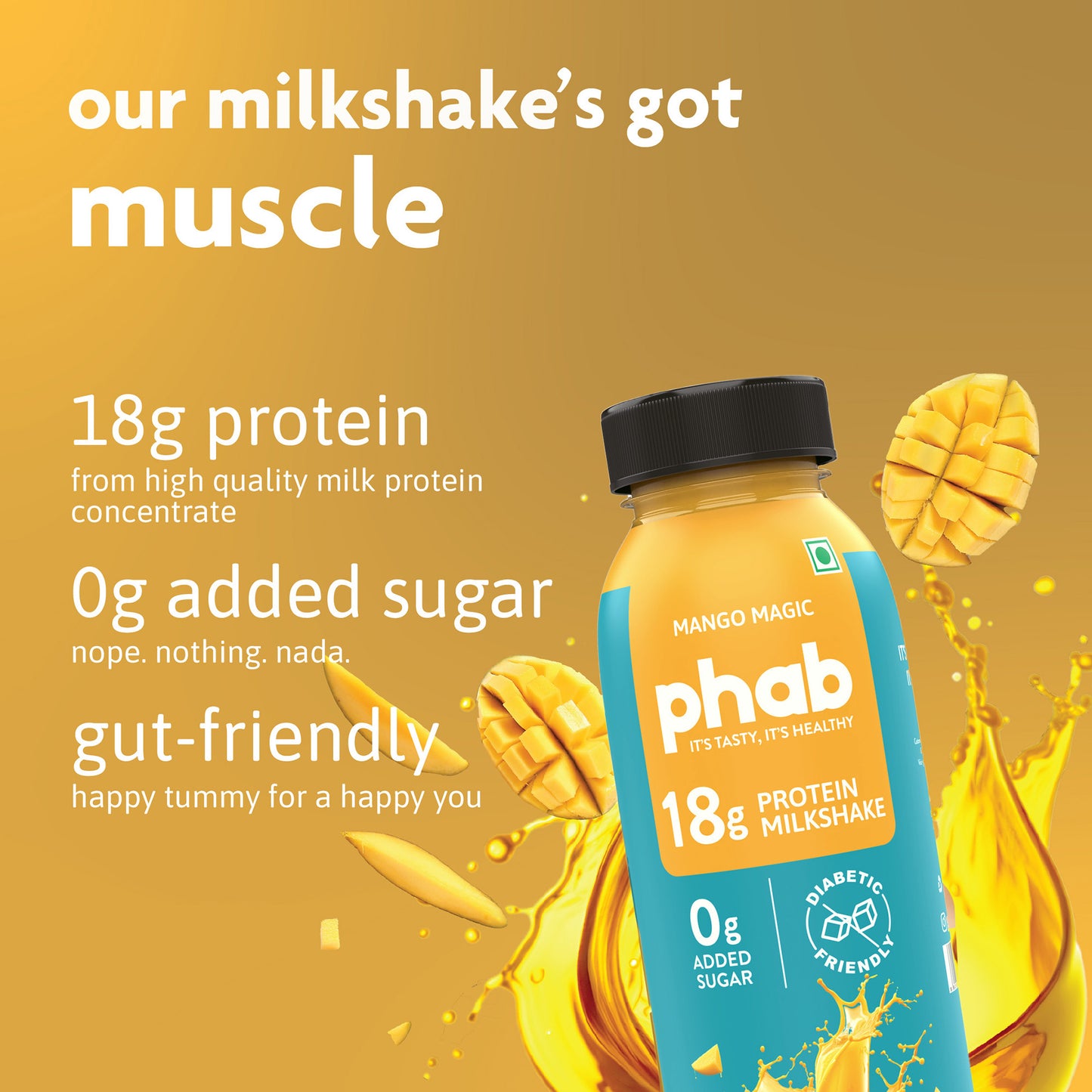 Mango Magic- 18g Protein Milkshake