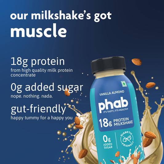 Protein Milkshake - 18g Protein - Vanilla Almond (Pack of 6)