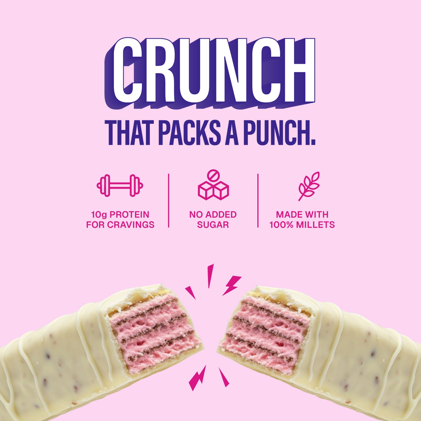 Millet Wafer Protein Bar - Strawberry cake
